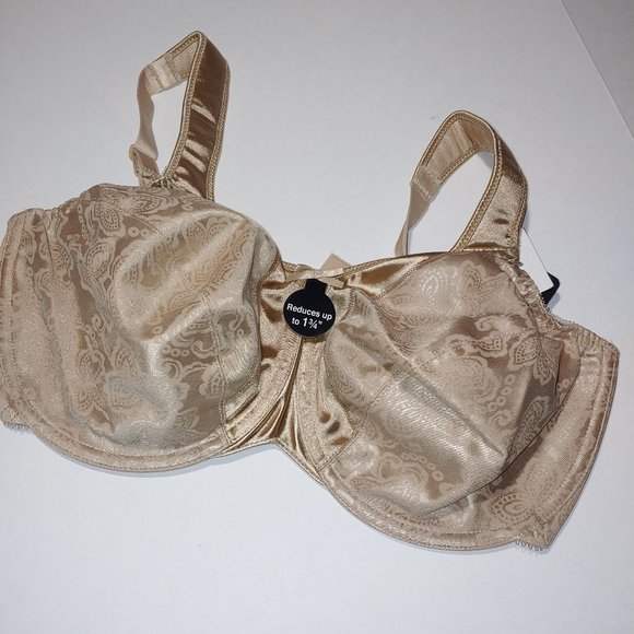 Bali Women's Satin Tracings Underwire Minimizer Bra Tan Beige Size 34DDD - Picture 2 of 6